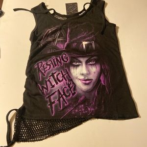 Resting Witch Face tank Goth